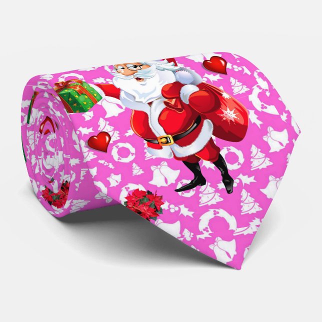Christmas Tie, Santa Tie (Rolled)