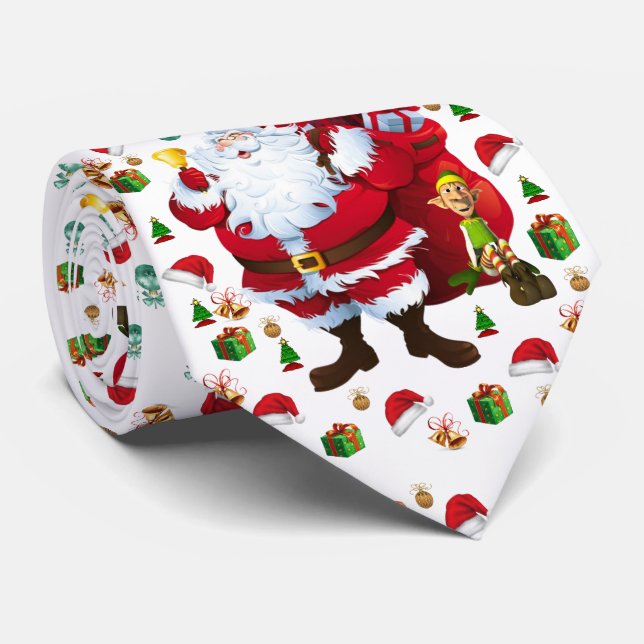 Christmas Tie, Santa Tie (Rolled)