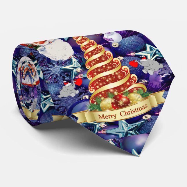 Christmas Tie, Snowman Tie (Rolled)