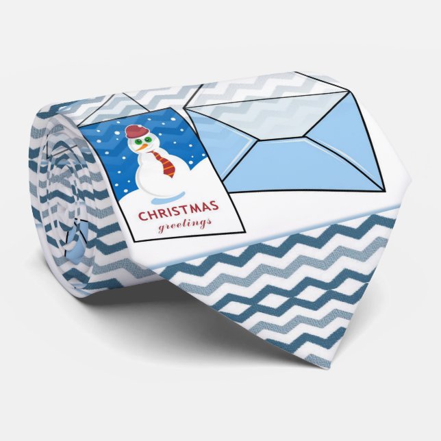 Christmas Tie, Snowman Tie (Rolled)