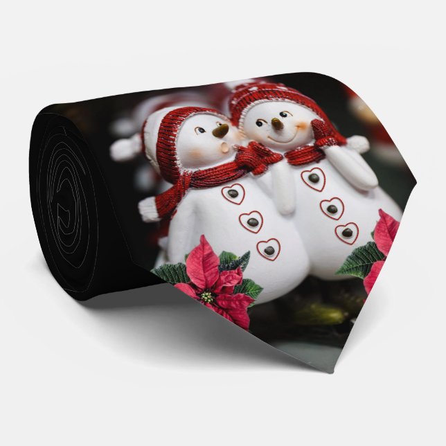 Christmas Tie, Snowman Tie (Rolled)
