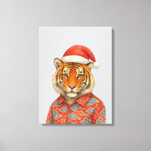 Christmas Tiger indie Canvas Print