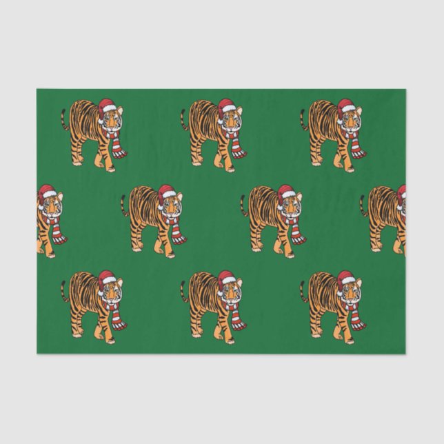 Christmas Tiger Tissue Paper (Front)