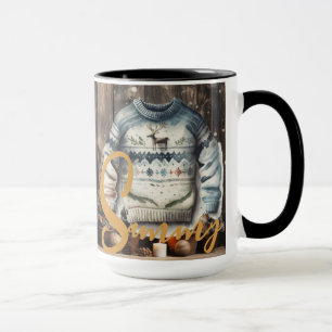 Christmas Time Alphabet Customisable Mug
