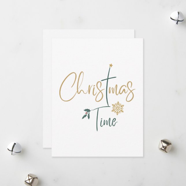 Christmas time beautiful design - Customised Card (Front/Back In Situ)
