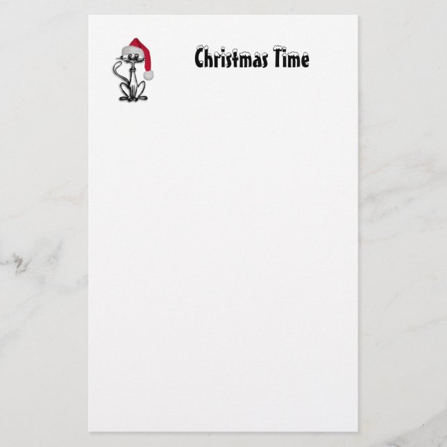 Christmas Time Cat Stationery (Front)
