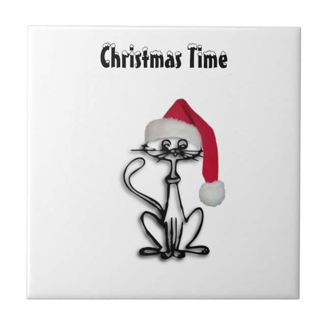Christmas Time Cat Tile (Front)