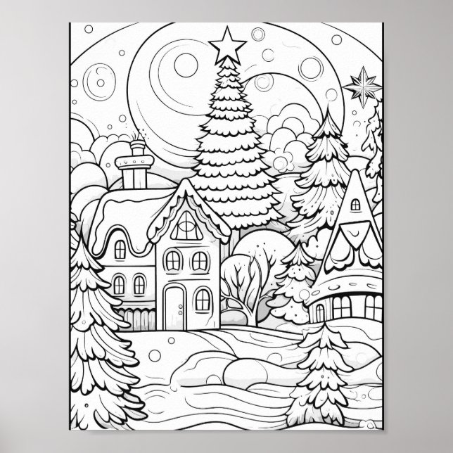 Christmas Time Colouring Poster (Front)