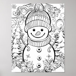 Christmas Time Colouring Poster