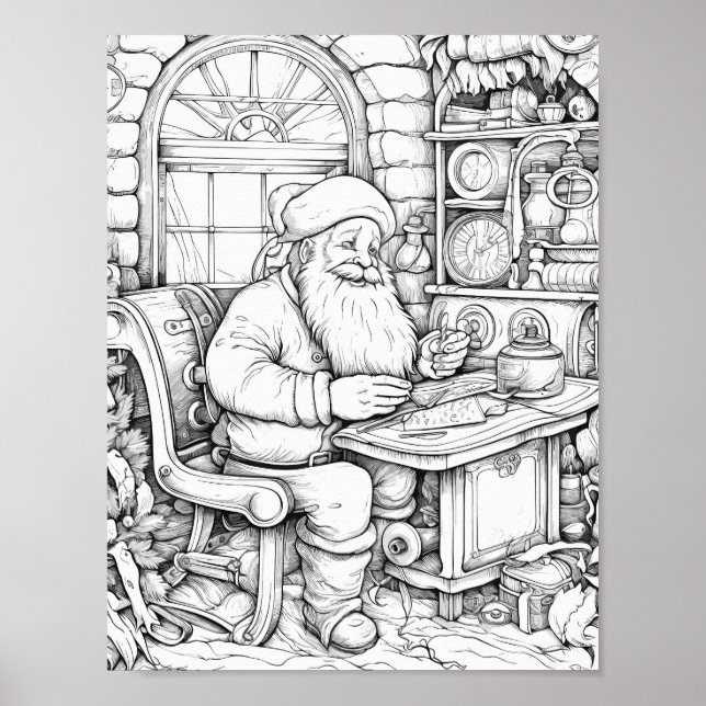 Christmas Time Colouring Poster (Front)