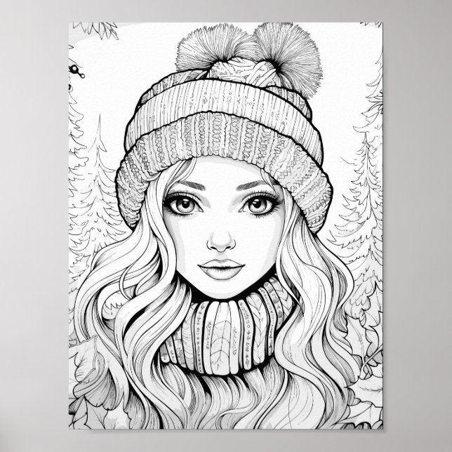 Christmas Time Colouring Poster (Front)