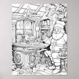 Christmas Time Colouring Poster