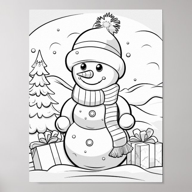 Christmas Time Colouring Poster (Front)