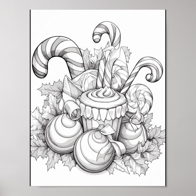 Christmas Time Colouring Poster (Front)