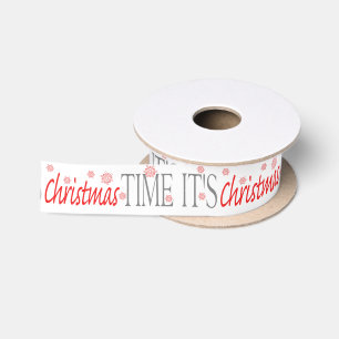 Christmas Time flakes decoration Satin Ribbon