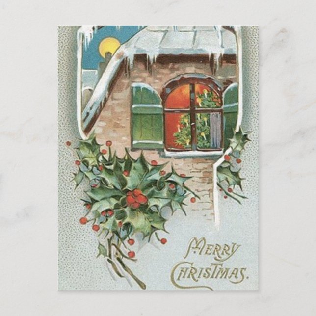 Christmas Time Holiday Postcard (Front)
