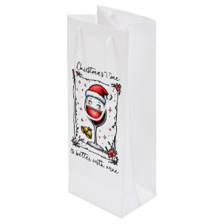 Christmas Time Is Better with Wine Gift Bag
