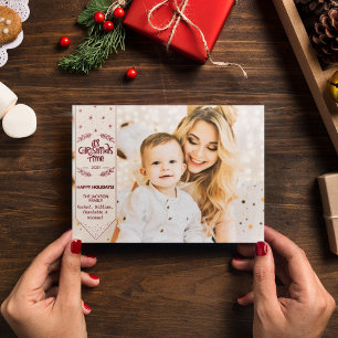 Christmas Time ivory happy Holidays photo Holiday Card