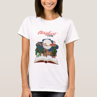 Christmas Time Santa with Reindeers T-Shirt
