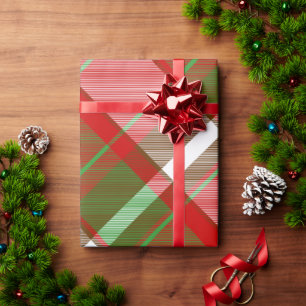 Christmas Time Tonight Plaid Wrapping Paper