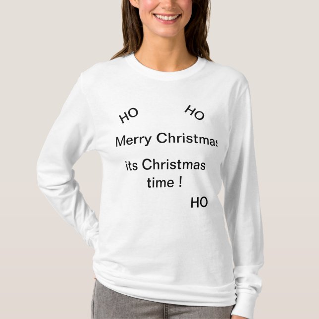 Christmas time womans long sleeve top  (Front)