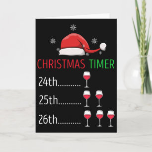 Christmas Timer Wine Countdown Funny Holiday Style Card