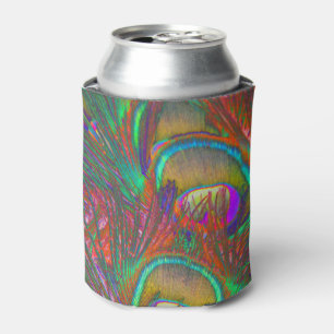 Christmas Tinsel Peacock Feathers Can Cooler