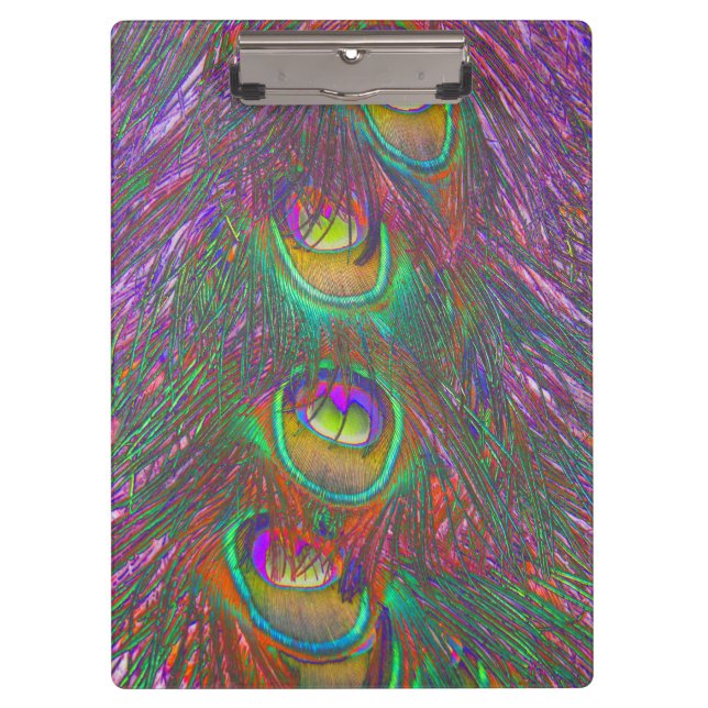 Christmas Tinsel Peacock Feathers Clipboard (Front)