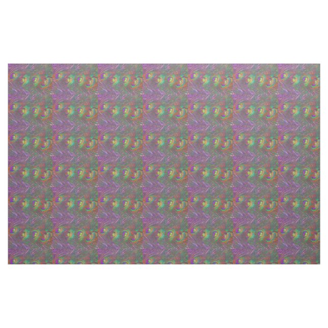 Christmas Tinsel Peacock Feathers Fabric (Fat Quarter)