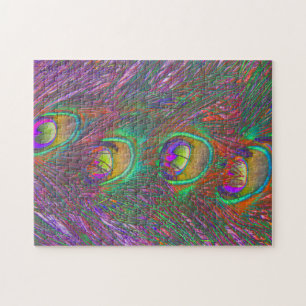 Christmas Tinsel Peacock Feathers Jigsaw Puzzle