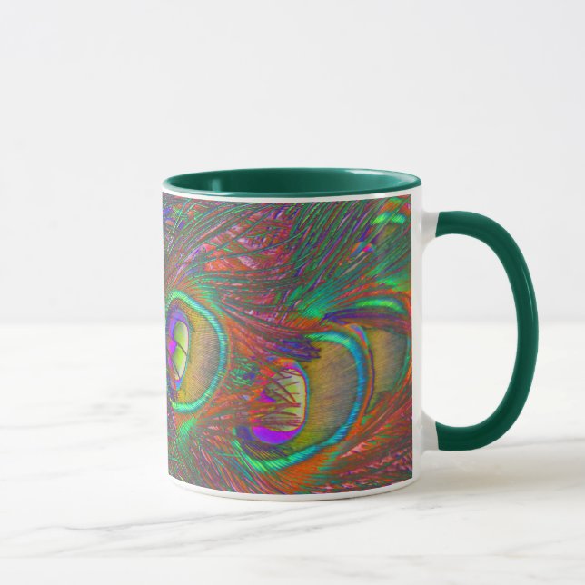 Christmas Tinsel Peacock Feathers Mug (Right)