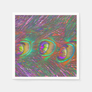 Christmas Tinsel Peacock Feathers Napkin