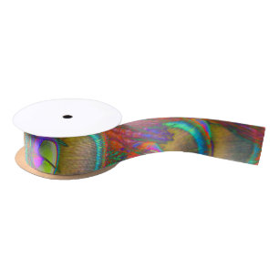 Christmas Tinsel Peacock Feathers Satin Ribbon