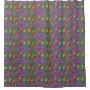 Christmas Tinsel Peacock Feathers Shower Curtain