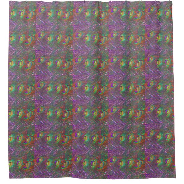 Christmas Tinsel Peacock Feathers Shower Curtain (Front)