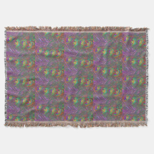 Christmas Tinsel Peacock Feathers Throw Blanket