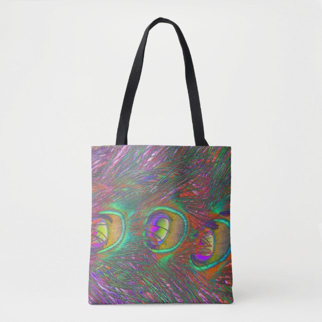 Christmas Tinsel Peacock Feathers Tote Bag (Front)