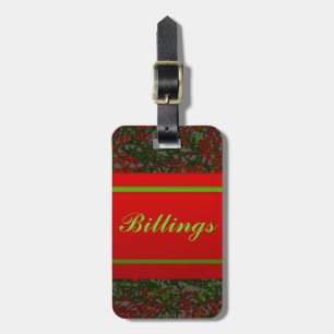 Christmas Tinsel Striped Design Luggage Tag