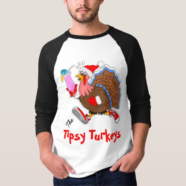 Christmas Tipsy Turkey - Post-Run T-Shirt (Front)