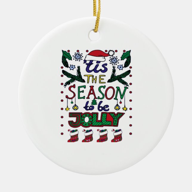 Christmas Tis The Season Ceramic Tree Decoration (Front)