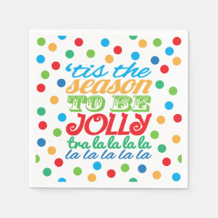 Christmas 'tis the season colourful paper napkins