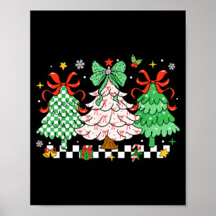 Christmas Tis The Season Coquette Bow Christmas Tr Poster