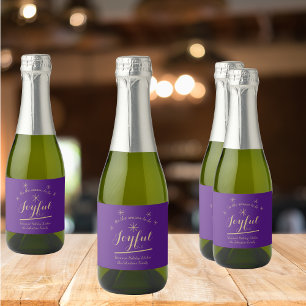 Christmas tis the Season to be Joyful Cute Mini Sparkling Wine Label