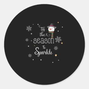 Christmas Tis The Season To Sparkle  Classic Round Sticker