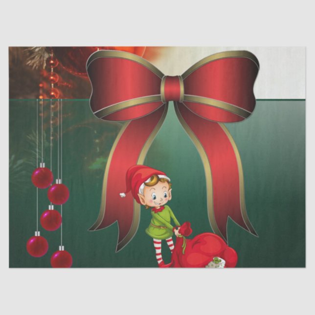 Christmas Tissue Paper, Elf Paper (Front)