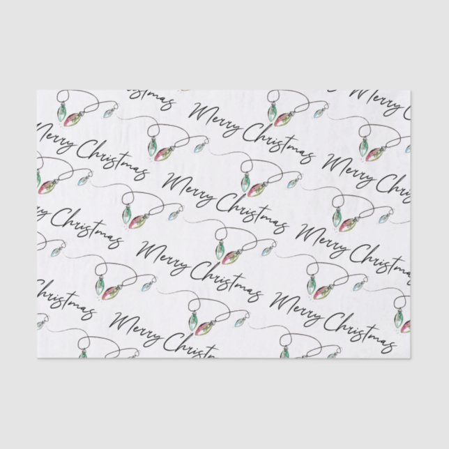 Christmas Tissue Paper Modern String of Lights (Front)