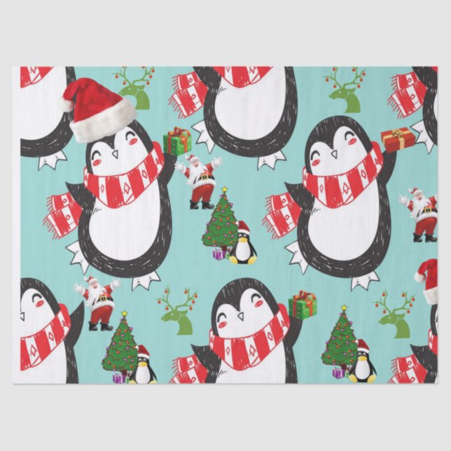 Christmas Tissue Paper, Penguin Tissue Paper (Front)