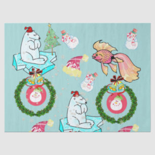 Christmas Tissue Paper Polar Bear Fish Snowman