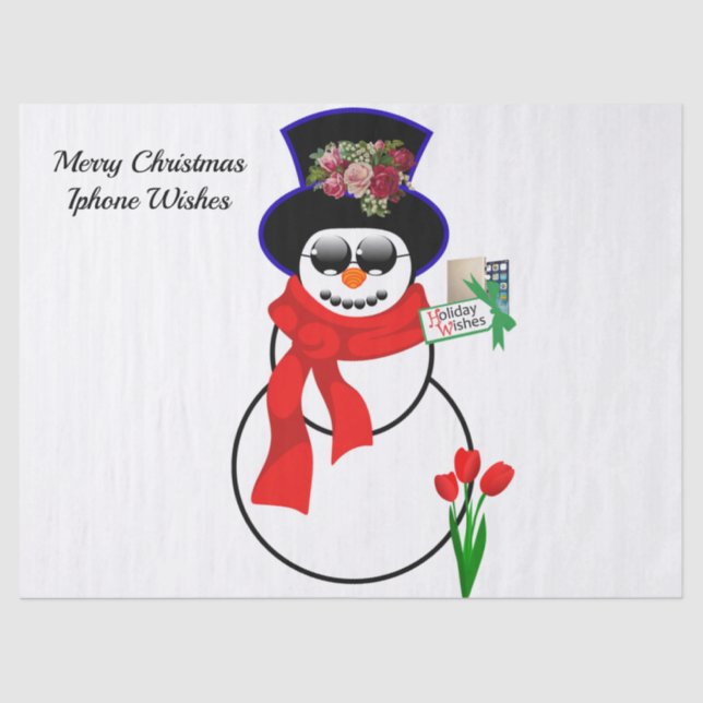 Christmas Tissue Paper, Snowman Iphone 11pro Tissue Paper (Front)