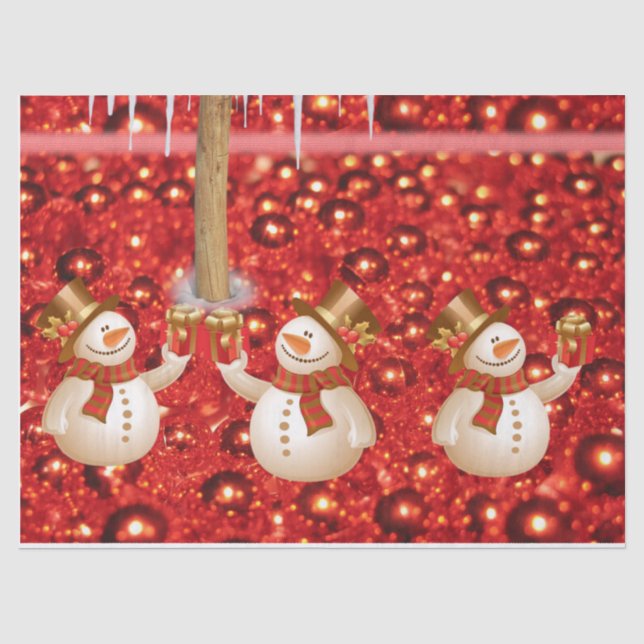 Christmas Tissue Paper, Snowman Paper (Front)